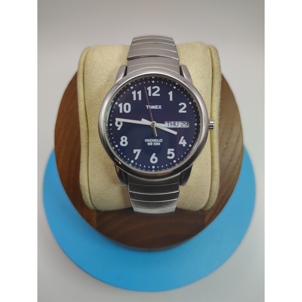 Timex INDIGLO‎ Mens Quartz Watch Blue Dial Stainless Steel Near Mint